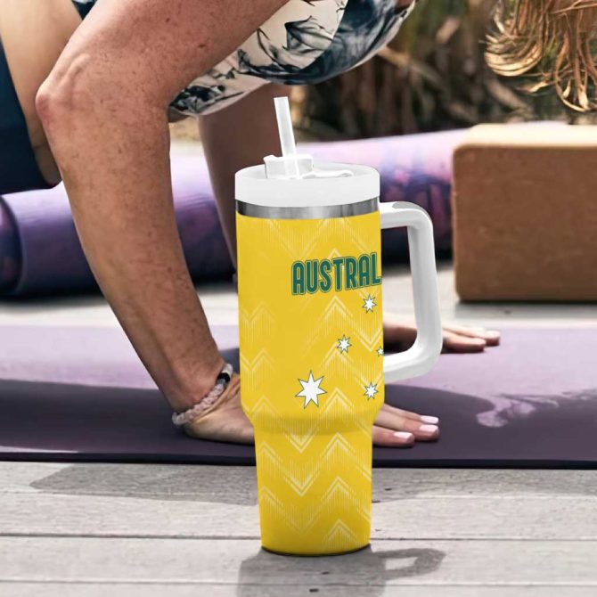 Australia 2024 Olympics Rise Of The Roos Custom Stanley Quencher 40Oz Stainless Steel Tumbler With Handle - Image 6