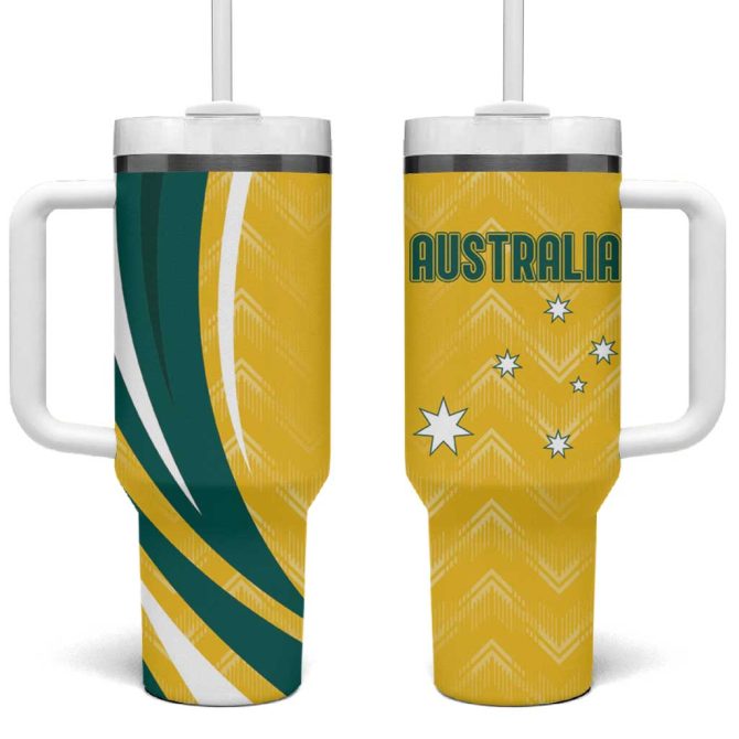Australia 2024 Olympics Rise Of The Roos Custom Stanley Quencher 40Oz Stainless Steel Tumbler With Handle - Image 2