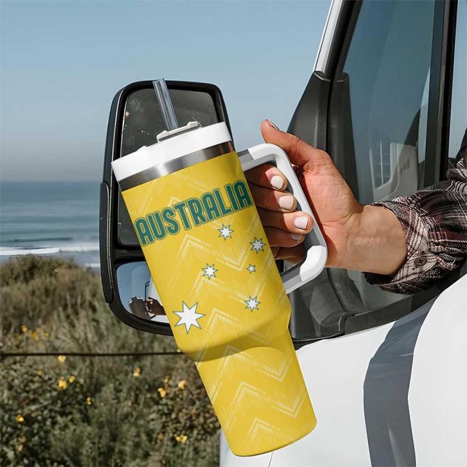 Australia 2024 Olympics Rise Of The Roos Custom Stanley Quencher 40Oz Stainless Steel Tumbler With Handle - Image 7