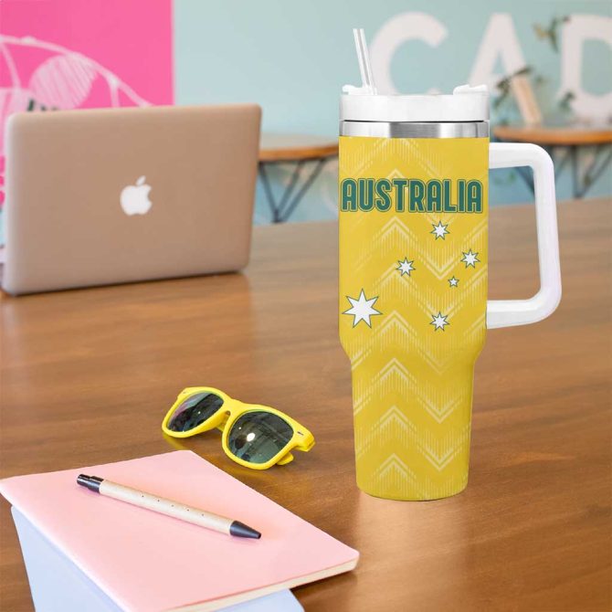 Australia 2024 Olympics Rise Of The Roos Custom Stanley Quencher 40Oz Stainless Steel Tumbler With Handle - Image 5