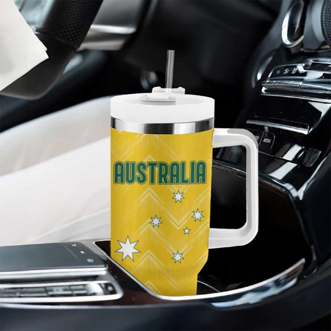 Australia 2024 Olympics Rise Of The Roos Custom Stanley Quencher 40Oz Stainless Steel Tumbler With Handle - Image 8