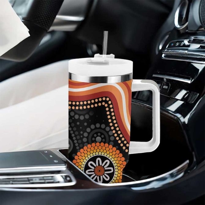 Australia Aboriginal Art Indigenous Proud Custom Stanley Quencher 40Oz Stainless Steel Tumbler With Handle - Image 8
