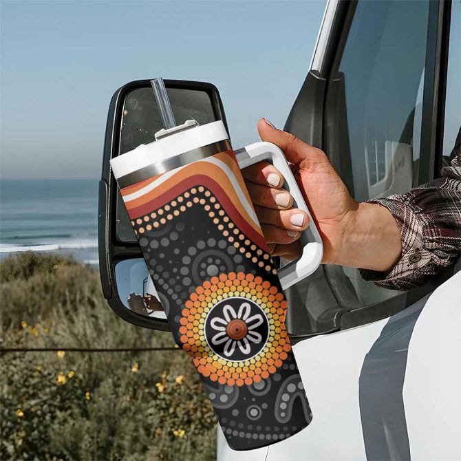 Australia Aboriginal Art Indigenous Proud Custom Stanley Quencher 40Oz Stainless Steel Tumbler With Handle - Image 7