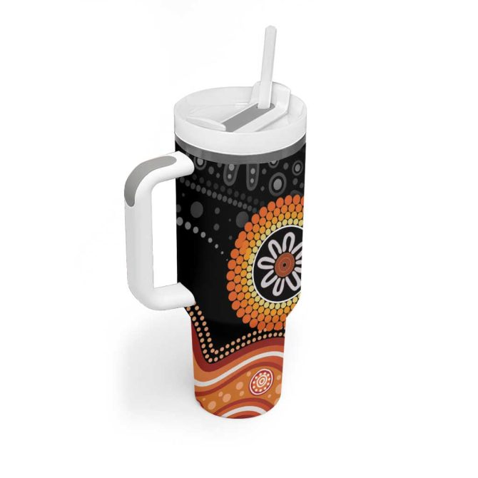 Australia Aboriginal Art Indigenous Proud Custom Stanley Quencher 40Oz Stainless Steel Tumbler With Handle - Image 3