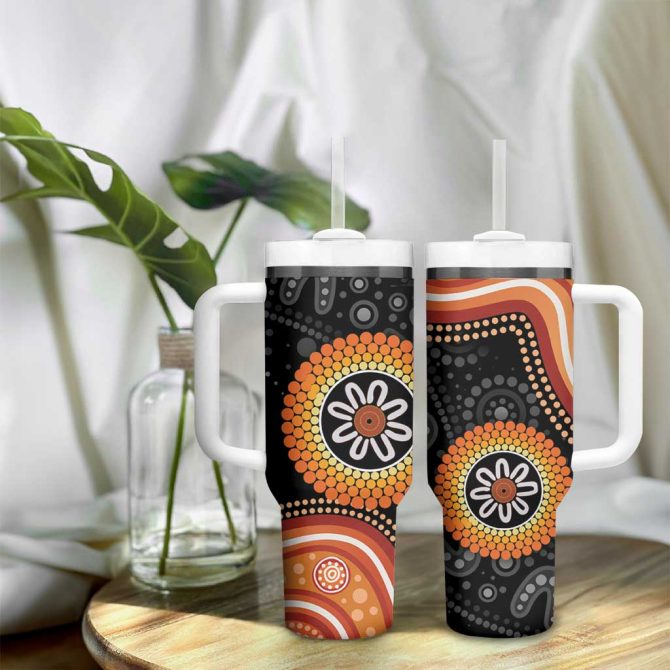Australia Aboriginal Art Indigenous Proud Custom Stanley Quencher 40Oz Stainless Steel Tumbler With Handle - Image 9