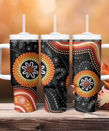 Australia Aboriginal Art Indigenous Proud Custom Stanley Quencher 40Oz Stainless Steel Tumbler With Handle