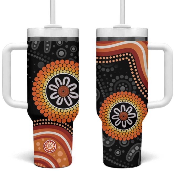 Australia Aboriginal Art Indigenous Proud Custom Stanley Quencher 40Oz Stainless Steel Tumbler With Handle - Image 2