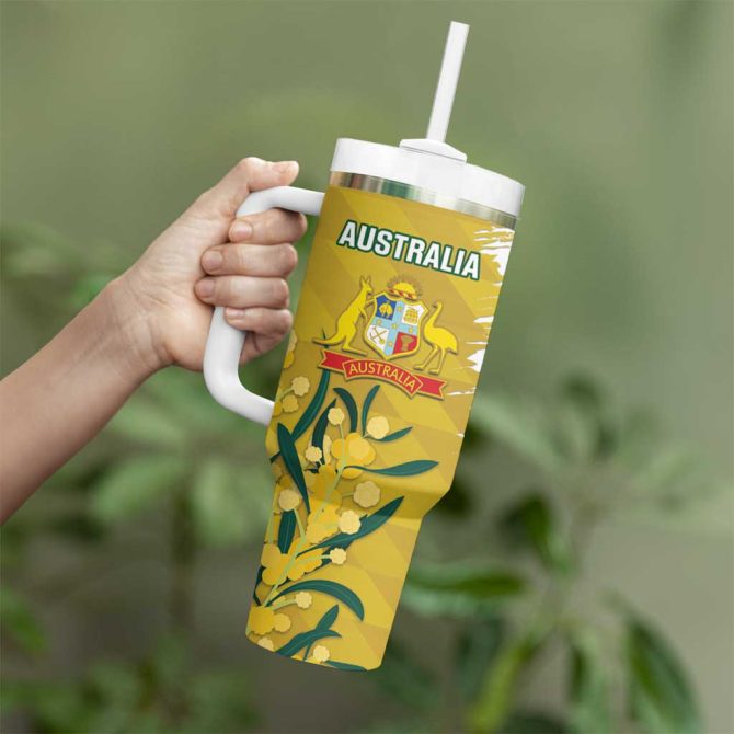 Australia And South Africa Cricket Aussies Proteas Together Custom Stanley Quencher 40Oz Stainless Steel Tumbler With Handle - Image 4