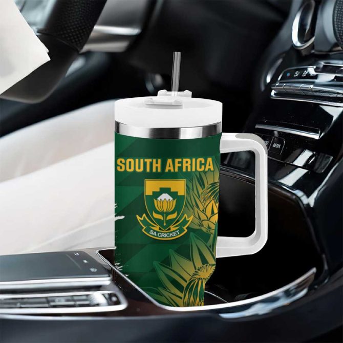Australia And South Africa Cricket Aussies Proteas Together Custom Stanley Quencher 40Oz Stainless Steel Tumbler With Handle - Image 8