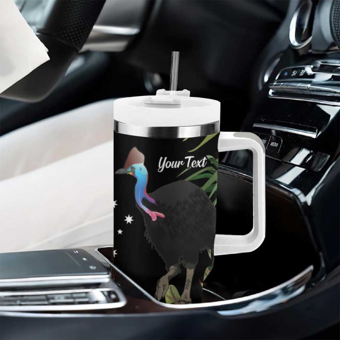 Australia Cassowary Dinosaur Bird #8211; Rainforest Vibes Custom Stanley Quencher 40Oz Stainless Steel Tumbler With Handle - Image 8