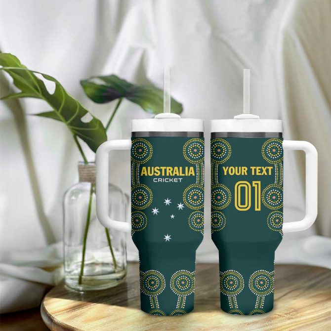 Australia Cricket Aussies Champions Custom Stanley Quencher 40Oz Stainless Steel Tumbler With Handle - Image 9