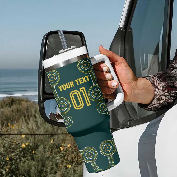 Australia Cricket Aussies Champions Custom Stanley Quencher 40Oz Stainless Steel Tumbler With Handle - Image 7