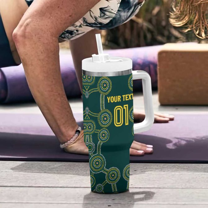 Australia Cricket Aussies Champions Custom Stanley Quencher 40Oz Stainless Steel Tumbler With Handle - Image 6