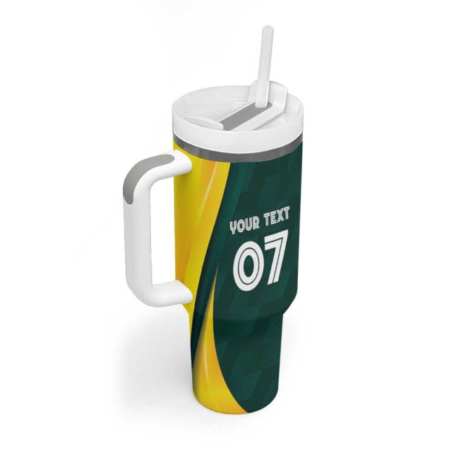 Australia Cricket Go Aussie #8211; Modern Motif Custom Stanley Quencher 40Oz Stainless Steel Tumbler With Handle - Image 3