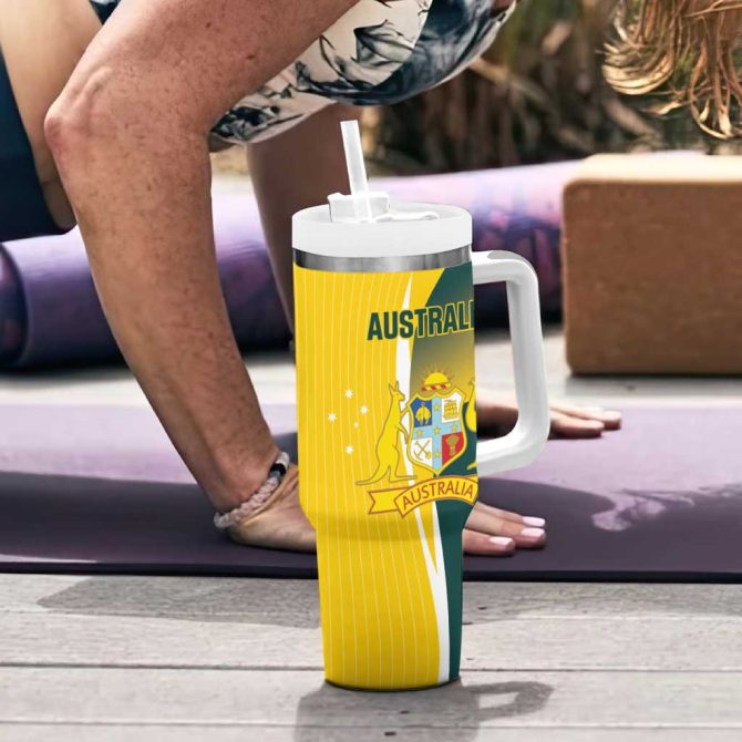 Australia Cricket Go Champions Aussie Custom Stanley Quencher 40Oz Stainless Steel Tumbler With Handle - Image 6