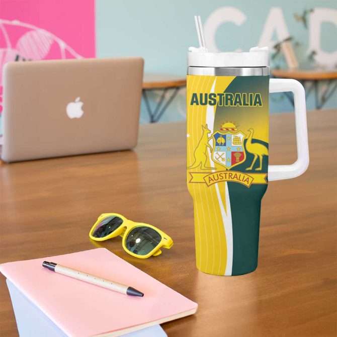 Australia Cricket Go Champions Aussie Custom Stanley Quencher 40Oz Stainless Steel Tumbler With Handle - Image 5