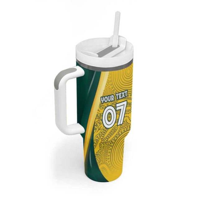 Australia Cricket Indigenous Aboriginal Arts Go Aussie Custom Stanley Quencher 40Oz Stainless Steel Tumbler With Handle - Image 3