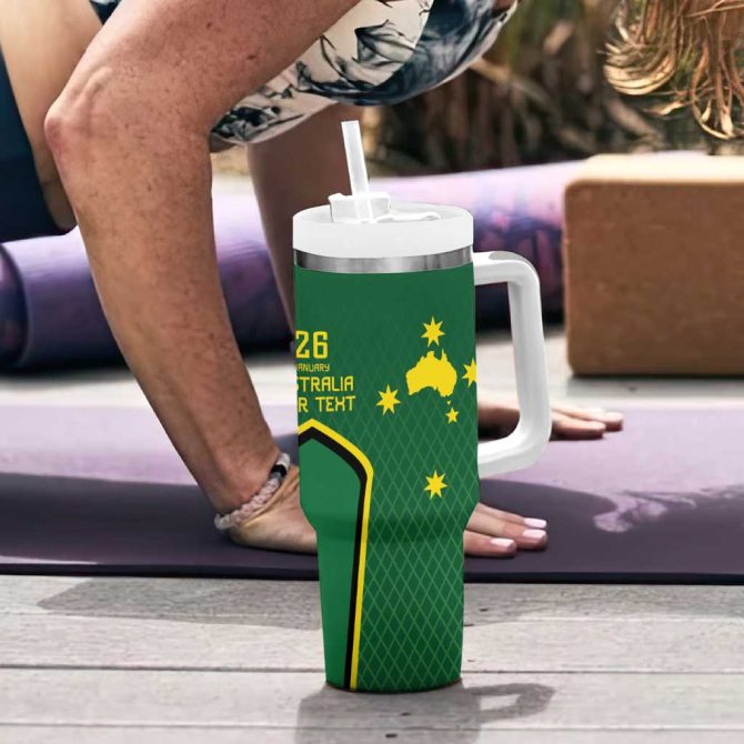 Australia Day 26 January With National Color Custom Stanley Quencher 40Oz Stainless Steel Tumbler With Handle - Image 6