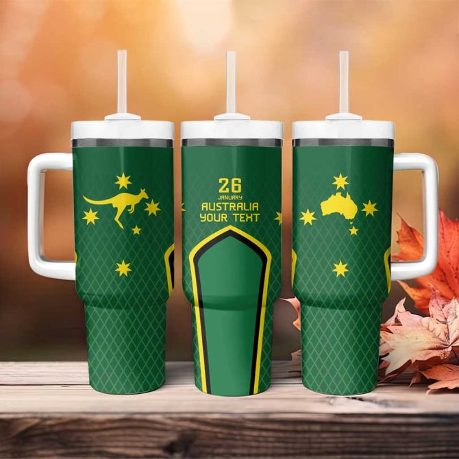 Australia Day 26 January With National Color Custom Stanley Quencher 40Oz Stainless Steel Tumbler With Handle