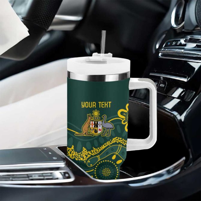 Australia Dragons Boat Aussie Aboriginal Dot Style Custom Stanley Quencher 40Oz Stainless Steel Tumbler With Handle - Image 8