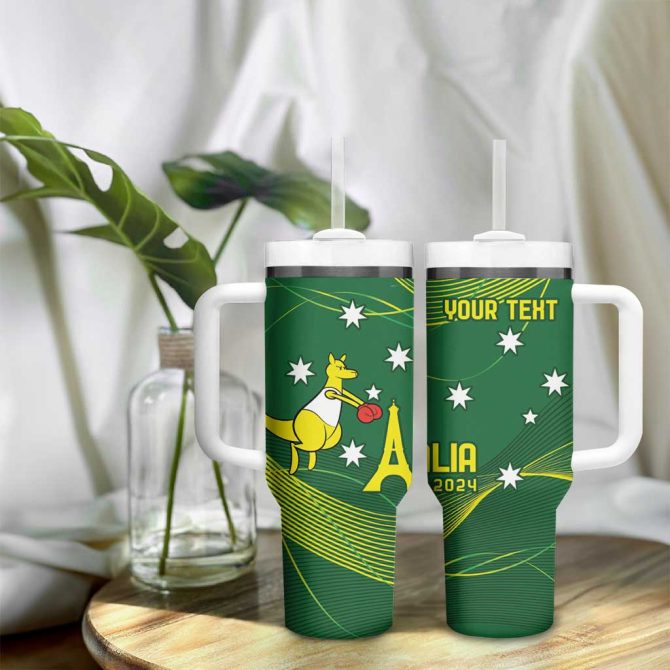 Australia Go Paris 2024 National Color Custom Stanley Quencher 40Oz Stainless Steel Tumbler With Handle - Image 9