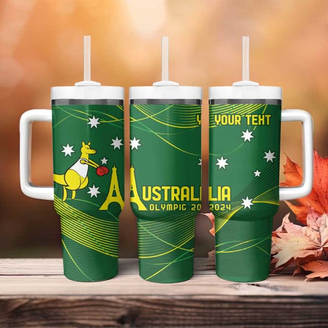 Australia Go Paris 2024 National Color Custom Stanley Quencher 40Oz Stainless Steel Tumbler With Handle