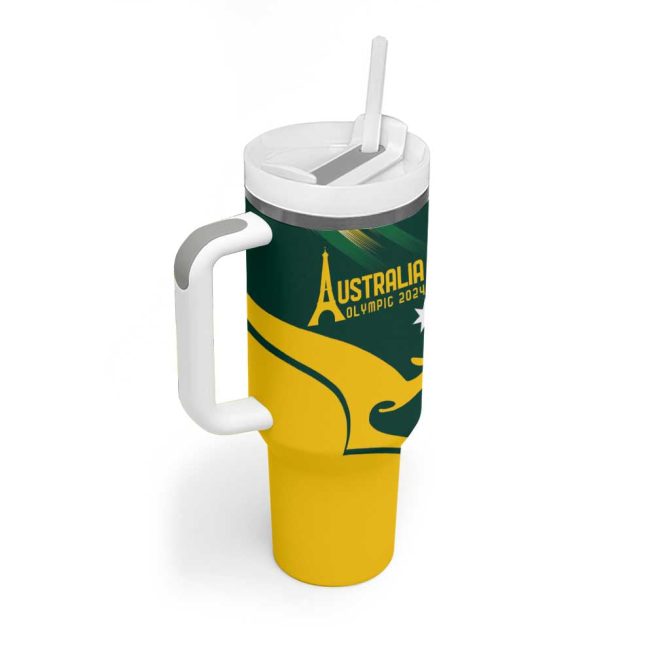 Australia Go Paris 2024 National Color Custom Stanley Quencher 40Oz Stainless Steel Tumbler With Handle - Image 3