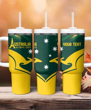 Australia Go Paris 2024 National Color Custom Stanley Quencher 40Oz Stainless Steel Tumbler With Handle