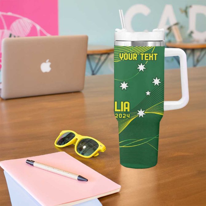 Australia Go Paris 2024 National Color Custom Stanley Quencher 40Oz Stainless Steel Tumbler With Handle - Image 5