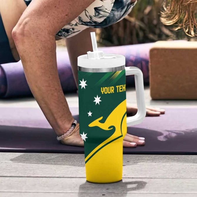 Australia Go Paris 2024 National Color Custom Stanley Quencher 40Oz Stainless Steel Tumbler With Handle - Image 6