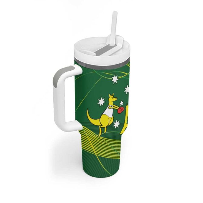 Australia Go Paris 2024 National Color Custom Stanley Quencher 40Oz Stainless Steel Tumbler With Handle - Image 3