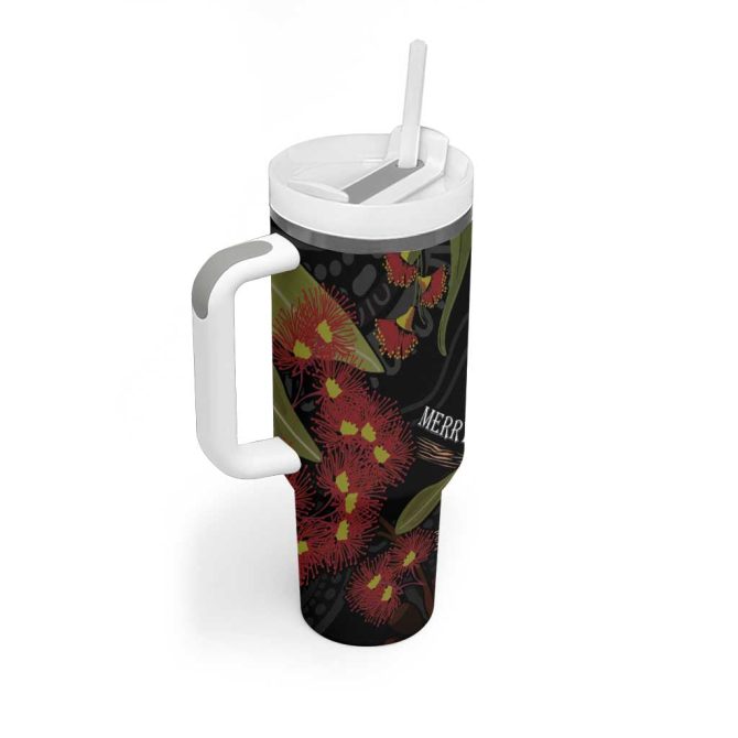 Australia Indigenous Christmas Kookaburra Aboriginal Custom Stanley Quencher 40Oz Stainless Steel Tumbler With Handle - Image 3