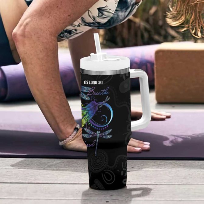 Australia Indigenous Memorial As Long As I Breathe You #8217;Ll Be Remembered Custom Stanley Quencher 40Oz Stainless Steel Tumbler With Handle - Image 6