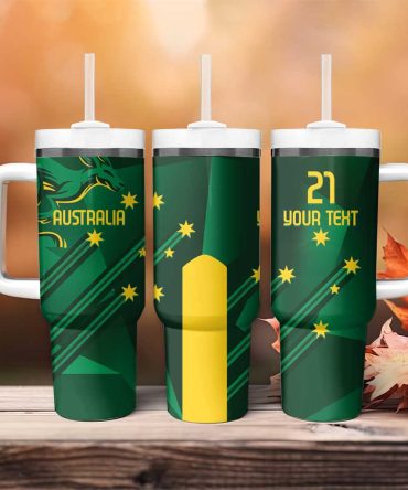 Australia Kangaroo Aussie National Color Sporty Pattern Custom Stanley Quencher 40Oz Stainless Steel Tumbler With Handle
