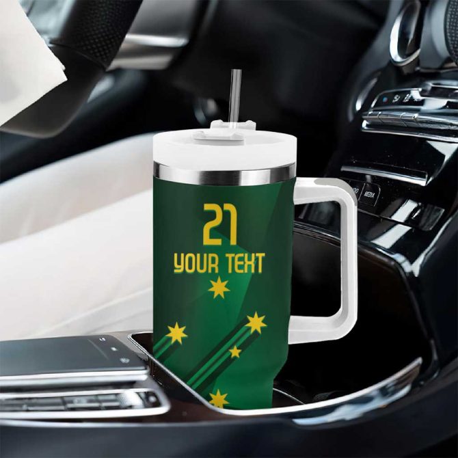 Australia Kangaroo Aussie National Color Sporty Pattern Custom Stanley Quencher 40Oz Stainless Steel Tumbler With Handle - Image 8