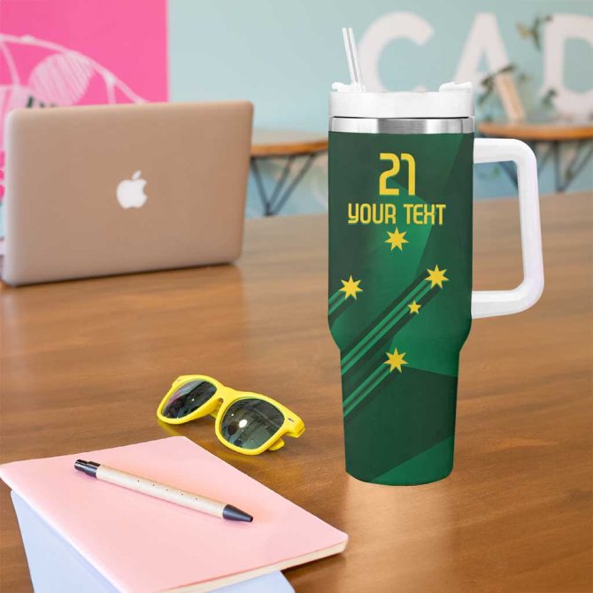Australia Kangaroo Aussie National Color Sporty Pattern Custom Stanley Quencher 40Oz Stainless Steel Tumbler With Handle - Image 5