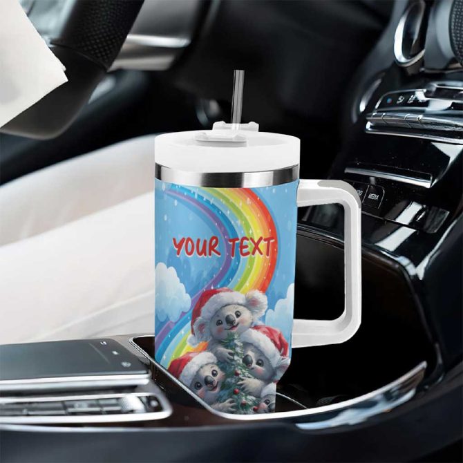 Australia Koala Christmas Santa Claus Ho Ho Ho Custom Stanley Quencher 40Oz Stainless Steel Tumbler With Handle - Image 8