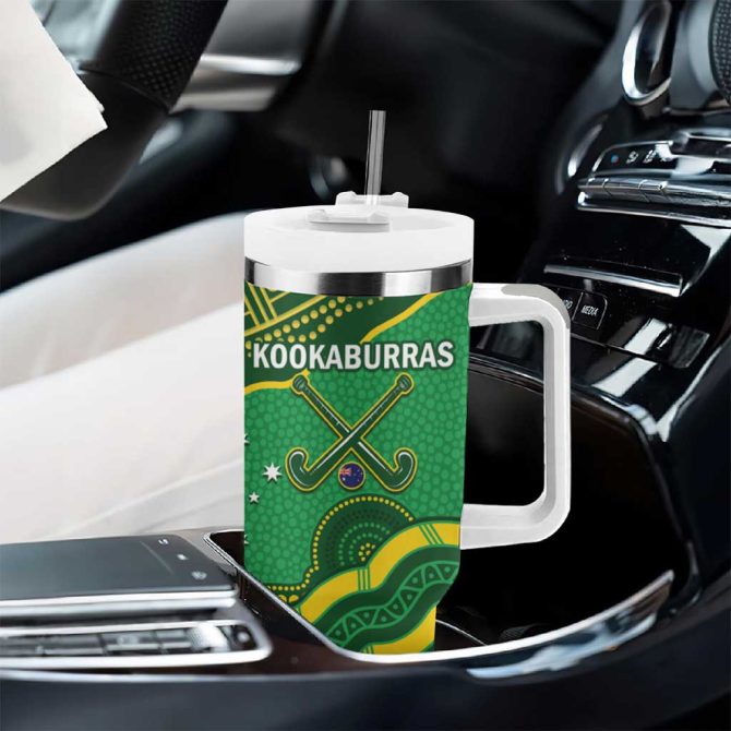 Australia Kookaburras Indigenous Art Custom Stanley Quencher 40Oz Stainless Steel Tumbler With Handle - Image 8