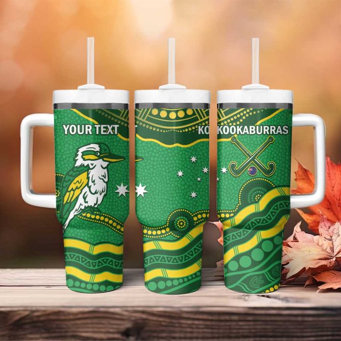 Australia Kookaburras Indigenous Art Custom Stanley Quencher 40Oz Stainless Steel Tumbler With Handle