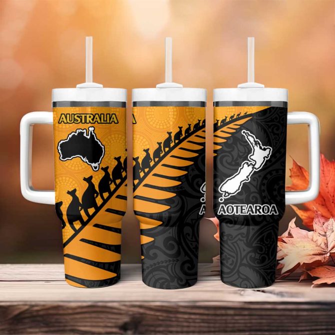 Australia New Zealand Rugby Custom Stanley Quencher 40Oz Stainless Steel Tumbler - Image 4