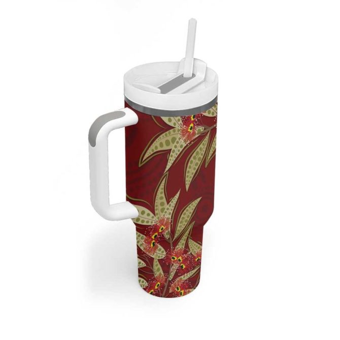 Australia Santa Koala Aboriginal Style Custom Stanley Quencher 40Oz Stainless Steel Tumbler With Handle - Image 3