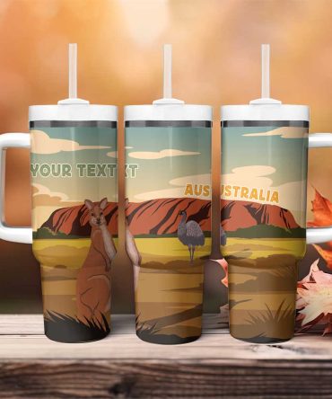 Australia Uluru Scenery Custom Stanley Quencher 40Oz Stainless Steel Tumbler With Handle