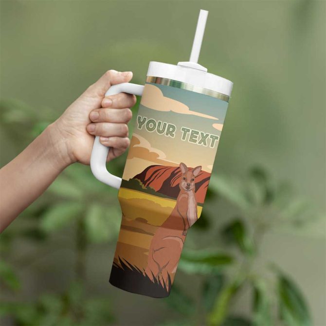 Australia Uluru Scenery Custom Stanley Quencher 40Oz Stainless Steel Tumbler With Handle - Image 4
