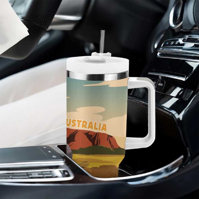Australia Uluru Scenery Custom Stanley Quencher 40Oz Stainless Steel Tumbler With Handle - Image 8