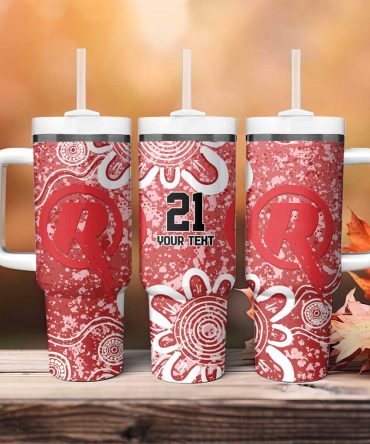 Australian Renegades Cricket Minimalism Aboriginal Custom Stanley Quencher 40Oz Stainless Steel Tumbler With Handle
