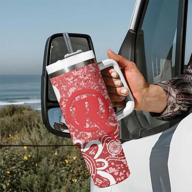 Australian Renegades Cricket Minimalism Aboriginal Custom Stanley Quencher 40Oz Stainless Steel Tumbler With Handle - Image 7