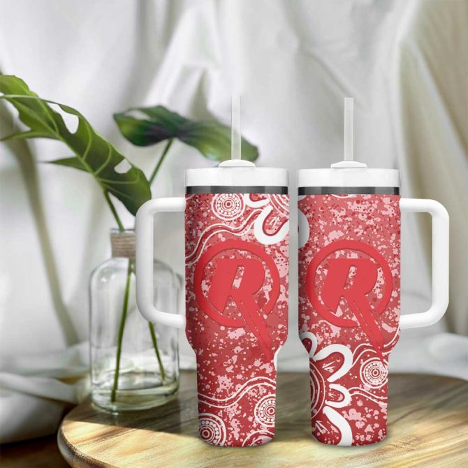 Australian Renegades Cricket Minimalism Aboriginal Custom Stanley Quencher 40Oz Stainless Steel Tumbler With Handle - Image 9