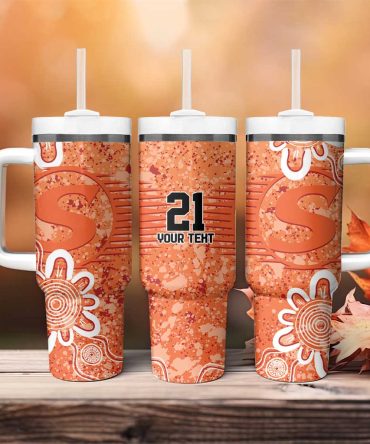 Australian Scorchers Cricket Minimalism Aboriginal Custom Stanley Quencher 40Oz Stainless Steel Tumbler With Handle