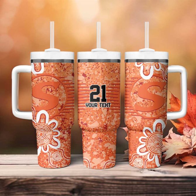 Australian Scorchers Cricket Minimalism Aboriginal Custom Stanley Quencher 40Oz Stainless Steel Tumbler With Handle