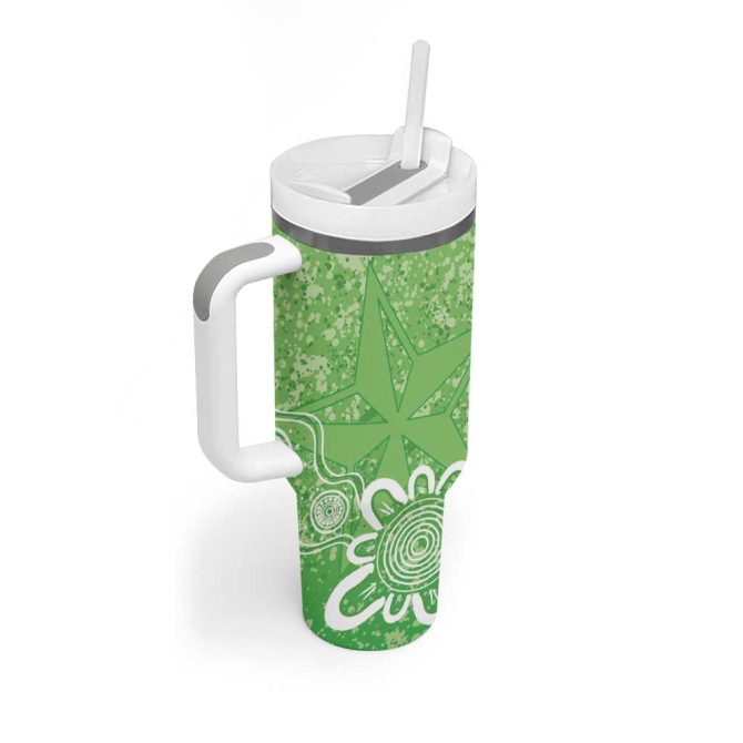 Australian Stars Cricket Minimalism Aboriginal Custom Stanley Quencher 40Oz Stainless Steel Tumbler With Handle - Image 3